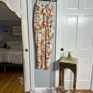 Floral Jumpsuit in Cream and Orange